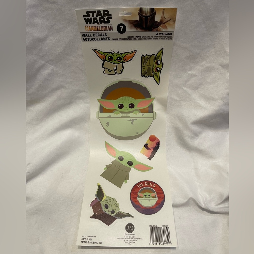 Star Wars The Mandalorian Grogru Wall Decals by RoomMates - Set of 7 - NEW!